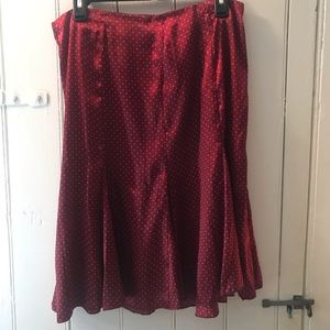 Red Polka Dot Midi Skirt